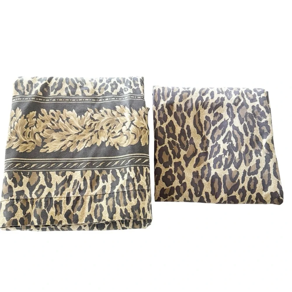 Vintage Y2K Leopard Print Bed Sheets Fitted Flat Indie Sleaze Grunge Queen